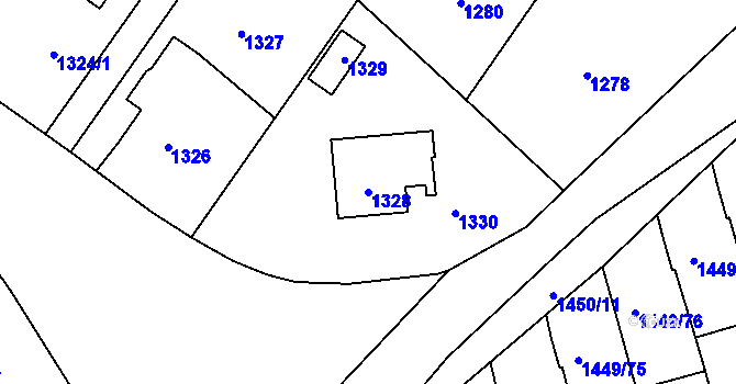 Parcela st. 1328 v KÚ Pečky, Katastrální mapa
