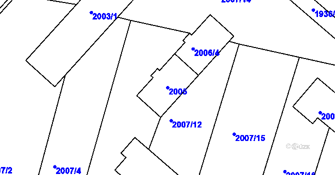 Parcela st. 2005 v KÚ Pečky, Katastrální mapa