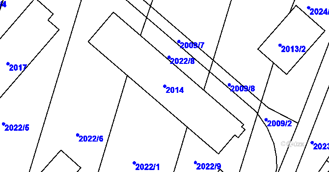 Parcela st. 2014 v KÚ Pečky, Katastrální mapa