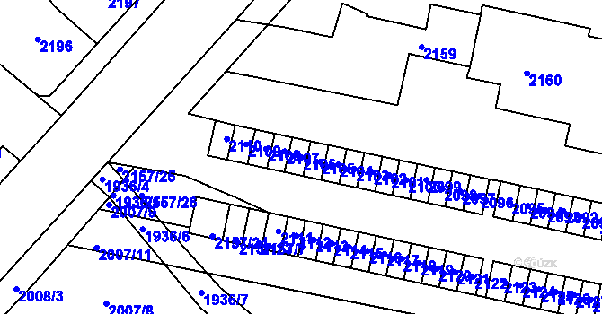 Parcela st. 2106 v KÚ Pečky, Katastrální mapa
