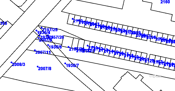 Parcela st. 2111 v KÚ Pečky, Katastrální mapa