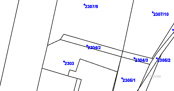 Parcela st. 2304/2 v KÚ Pečky, Katastrální mapa