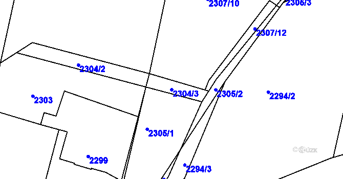 Parcela st. 2304/3 v KÚ Pečky, Katastrální mapa