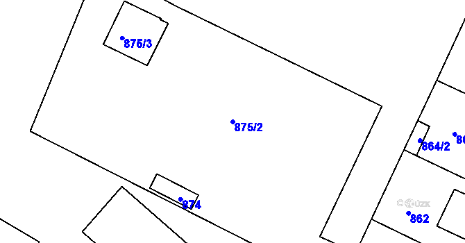 Parcela st. 875/2 v KÚ Pečky, Katastrální mapa