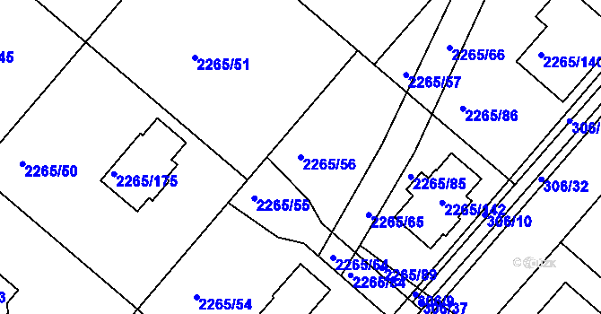 Parcela st. 2265/56 v KÚ Pečky, Katastrální mapa