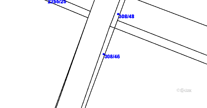 Parcela st. 308/46 v KÚ Pečky, Katastrální mapa