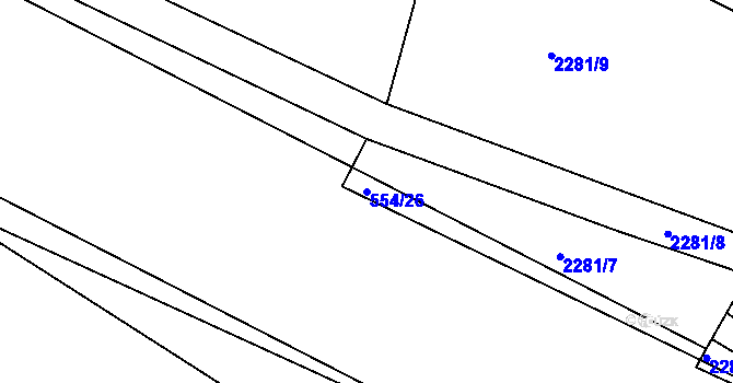 Parcela st. 554/26 v KÚ Pečky, Katastrální mapa