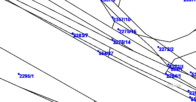 Parcela st. 554/27 v KÚ Pečky, Katastrální mapa