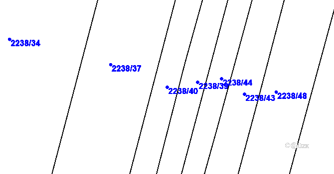 Parcela st. 2238/40 v KÚ Pečky, Katastrální mapa