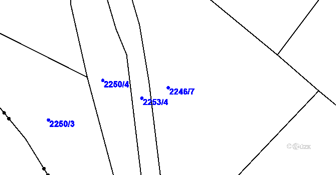Parcela st. 2246/7 v KÚ Pečky, Katastrální mapa