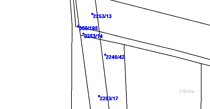 Parcela st. 2246/42 v KÚ Pečky, Katastrální mapa
