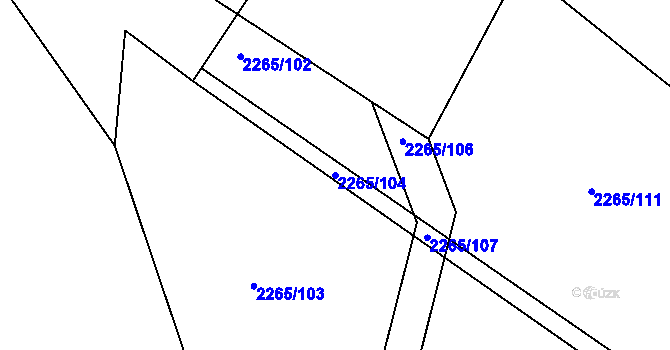 Parcela st. 2265/104 v KÚ Pečky, Katastrální mapa