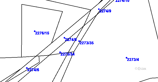 Parcela st. 2273/35 v KÚ Pečky, Katastrální mapa