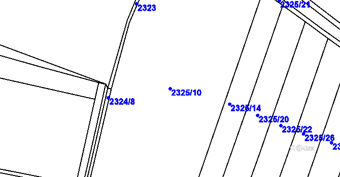 Parcela st. 2325/10 v KÚ Pečky, Katastrální mapa