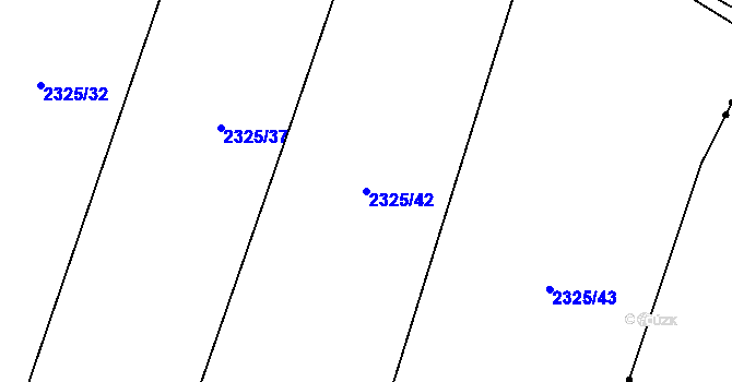 Parcela st. 2325/42 v KÚ Pečky, Katastrální mapa