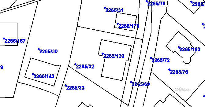 Parcela st. 2265/139 v KÚ Pečky, Katastrální mapa