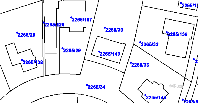 Parcela st. 2265/143 v KÚ Pečky, Katastrální mapa