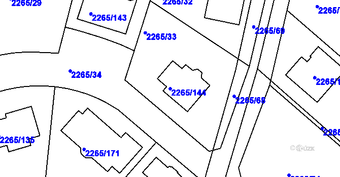 Parcela st. 2265/144 v KÚ Pečky, Katastrální mapa