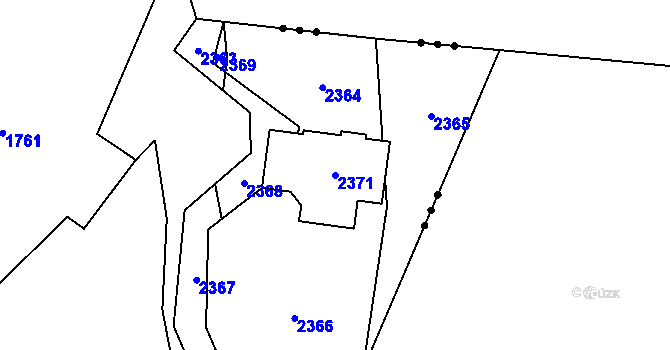Parcela st. 2371 v KÚ Pečky, Katastrální mapa