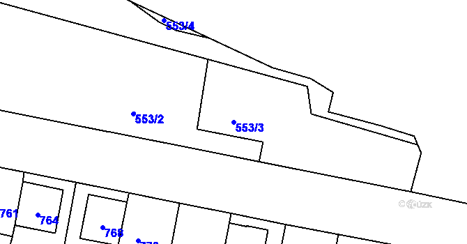 Parcela st. 553/3 v KÚ Pečky, Katastrální mapa