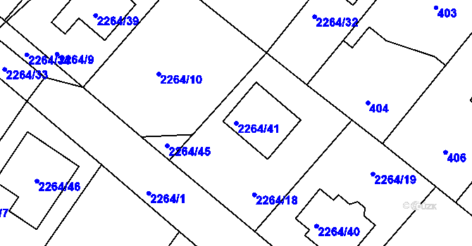 Parcela st. 2264/41 v KÚ Pečky, Katastrální mapa