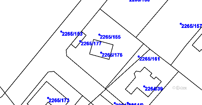 Parcela st. 2265/176 v KÚ Pečky, Katastrální mapa