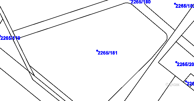 Parcela st. 2265/181 v KÚ Pečky, Katastrální mapa