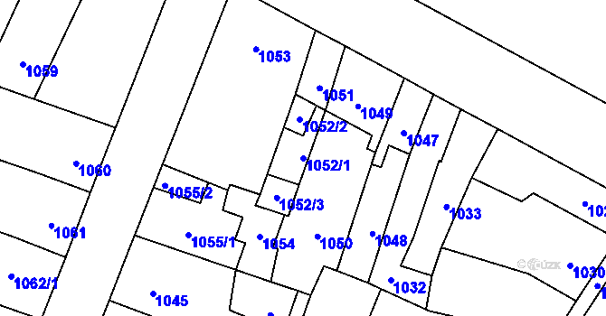 Parcela st. 1052/1 v KÚ Pečky, Katastrální mapa