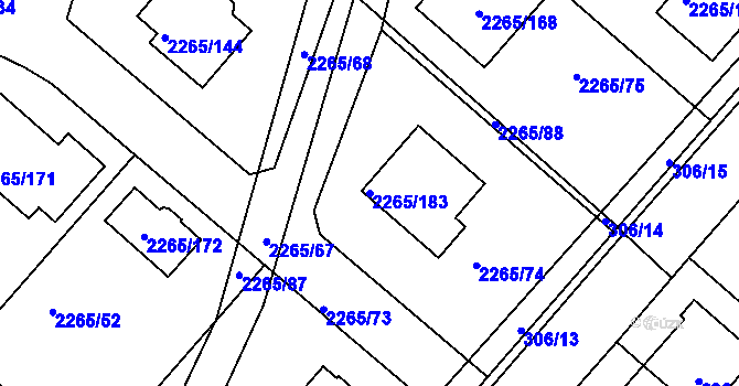 Parcela st. 2265/183 v KÚ Pečky, Katastrální mapa