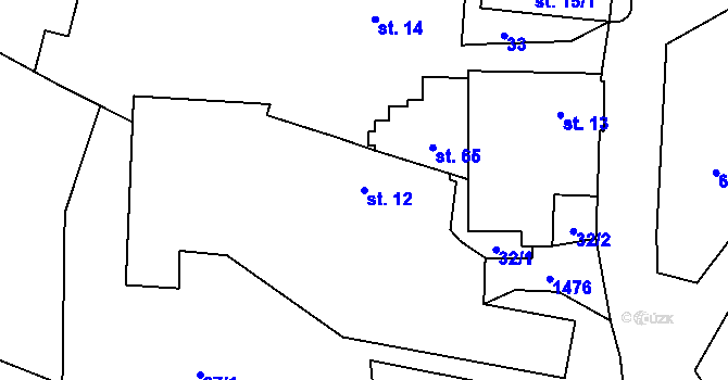 Parcela st. 12 v KÚ Pechova Lhota, Katastrální mapa