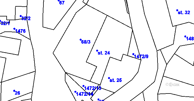 Parcela st. 24 v KÚ Pechova Lhota, Katastrální mapa