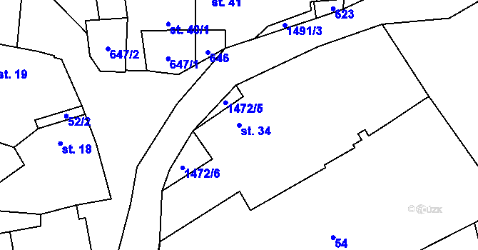 Parcela st. 34 v KÚ Pechova Lhota, Katastrální mapa