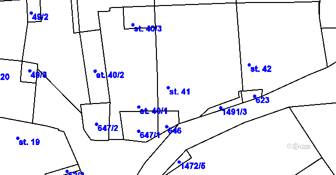 Parcela st. 41 v KÚ Pechova Lhota, Katastrální mapa