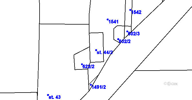 Parcela st. 44/2 v KÚ Pechova Lhota, Katastrální mapa