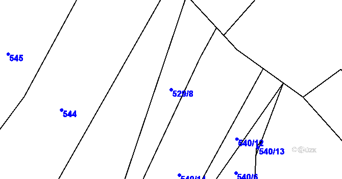 Parcela st. 529/8 v KÚ Pechova Lhota, Katastrální mapa