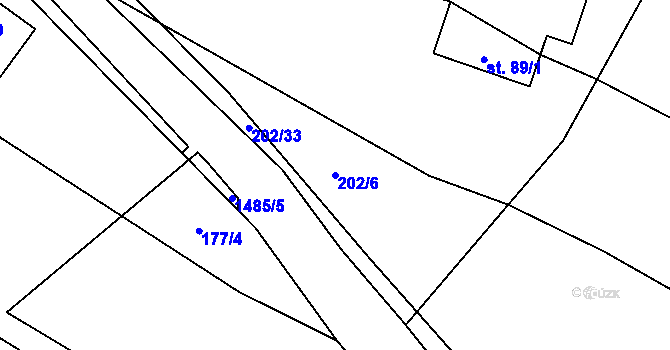 Parcela st. 202/6 v KÚ Pechova Lhota, Katastrální mapa