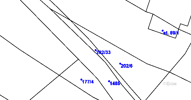 Parcela st. 202/33 v KÚ Pechova Lhota, Katastrální mapa
