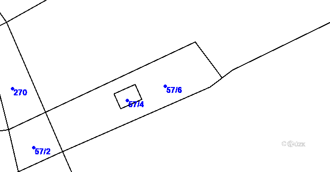 Parcela st. 57/6 v KÚ Pechova Lhota, Katastrální mapa