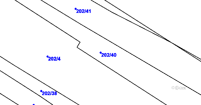 Parcela st. 202/40 v KÚ Pechova Lhota, Katastrální mapa