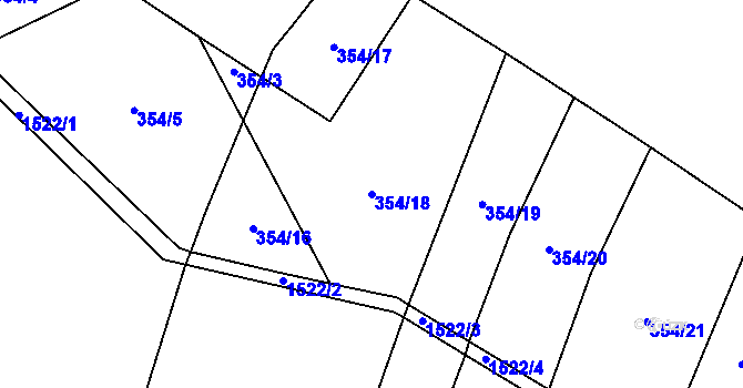 Parcela st. 354/18 v KÚ Pechova Lhota, Katastrální mapa