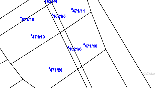 Parcela st. 471/10 v KÚ Pechova Lhota, Katastrální mapa