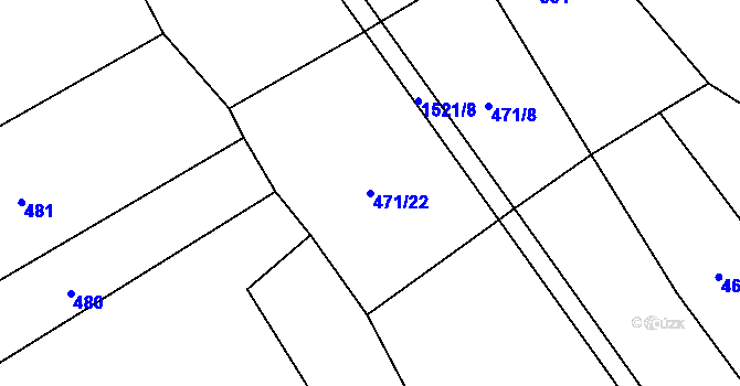 Parcela st. 471/22 v KÚ Pechova Lhota, Katastrální mapa