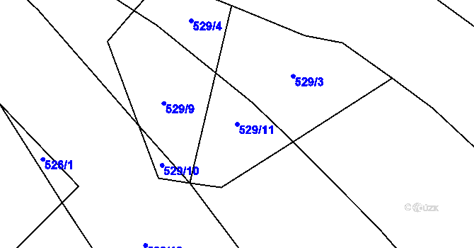 Parcela st. 529/11 v KÚ Pechova Lhota, Katastrální mapa