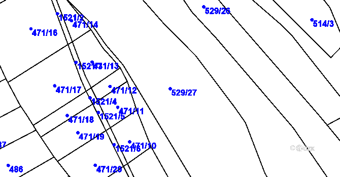 Parcela st. 529/27 v KÚ Pechova Lhota, Katastrální mapa