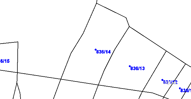 Parcela st. 836/14 v KÚ Pechova Lhota, Katastrální mapa