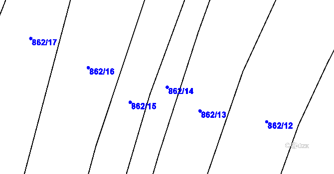 Parcela st. 862/14 v KÚ Pechova Lhota, Katastrální mapa