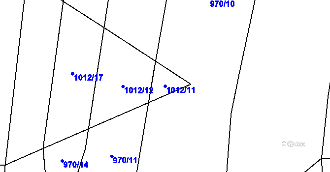 Parcela st. 1012/11 v KÚ Pechova Lhota, Katastrální mapa