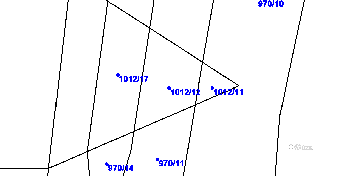 Parcela st. 1012/12 v KÚ Pechova Lhota, Katastrální mapa