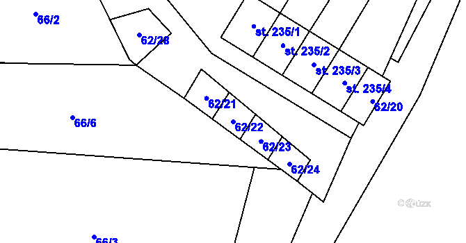 Parcela st. 62/22 v KÚ Peklo nad Zdobnicí, Katastrální mapa