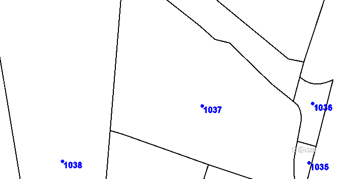 Parcela st. 68/2 v KÚ Hony, Katastrální mapa